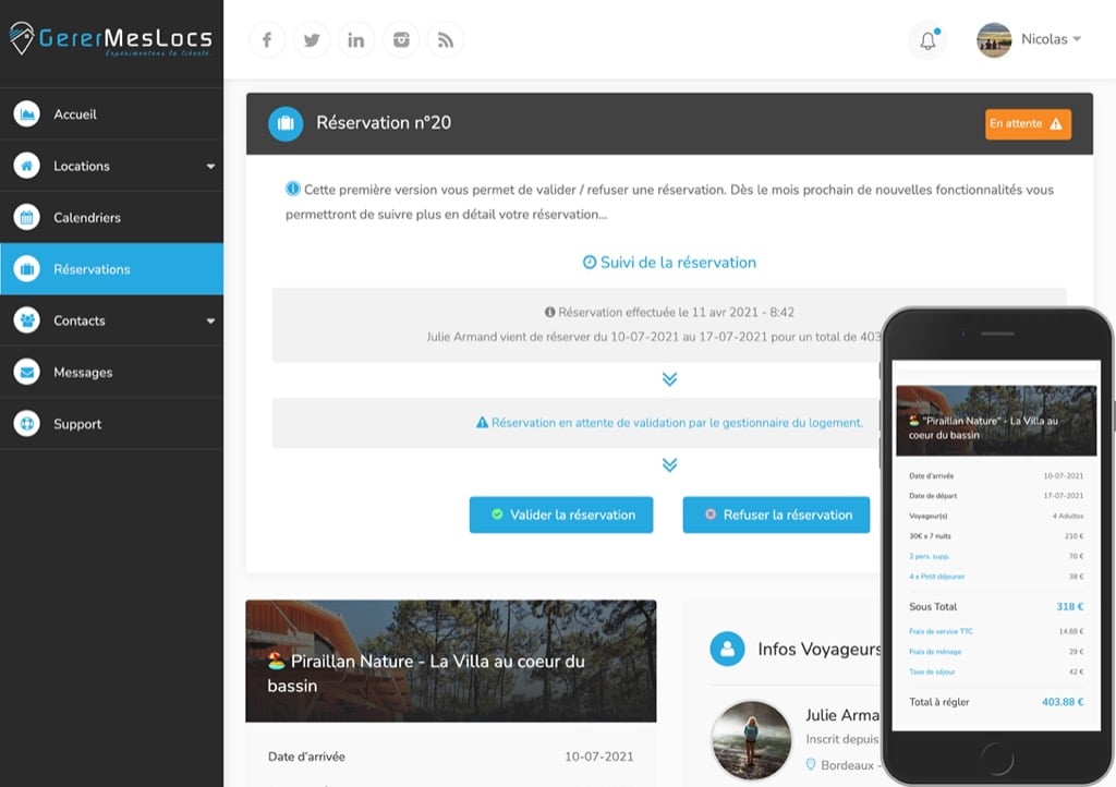 système de réservation location de vacance pour particulier et professionnel